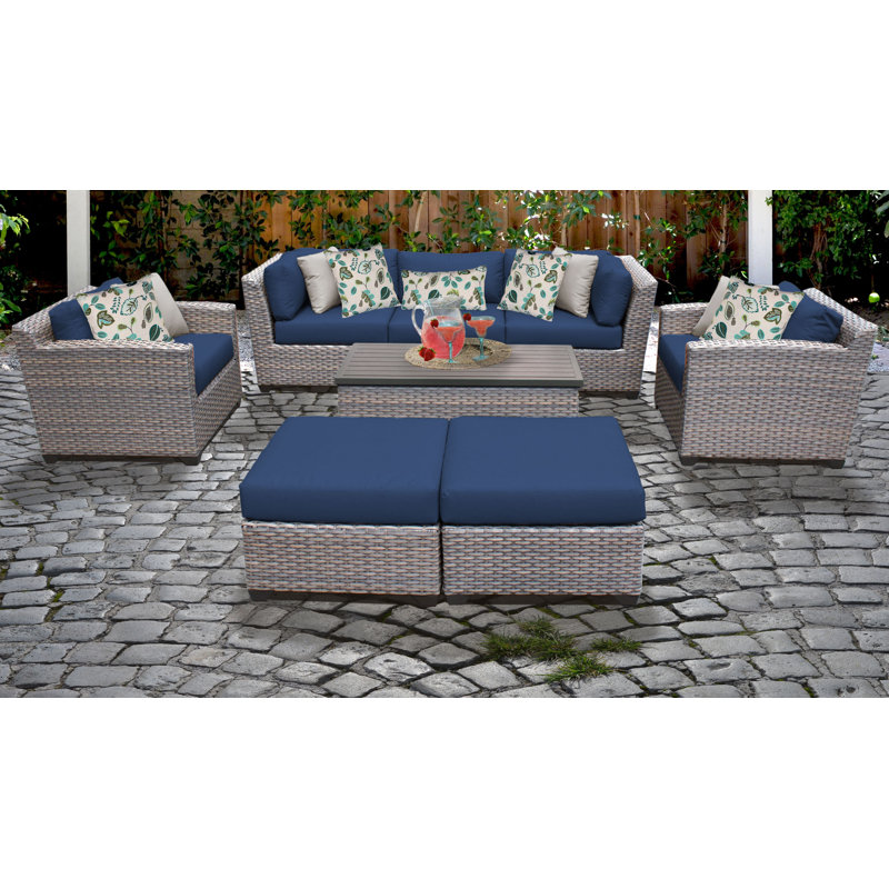 Lark Manor Amjad 8 Piece Sectional Seating Group with Cushions and